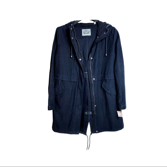 NWT Levis Women’s Field Military Jacket Navy Blue - Picture 15 of 16